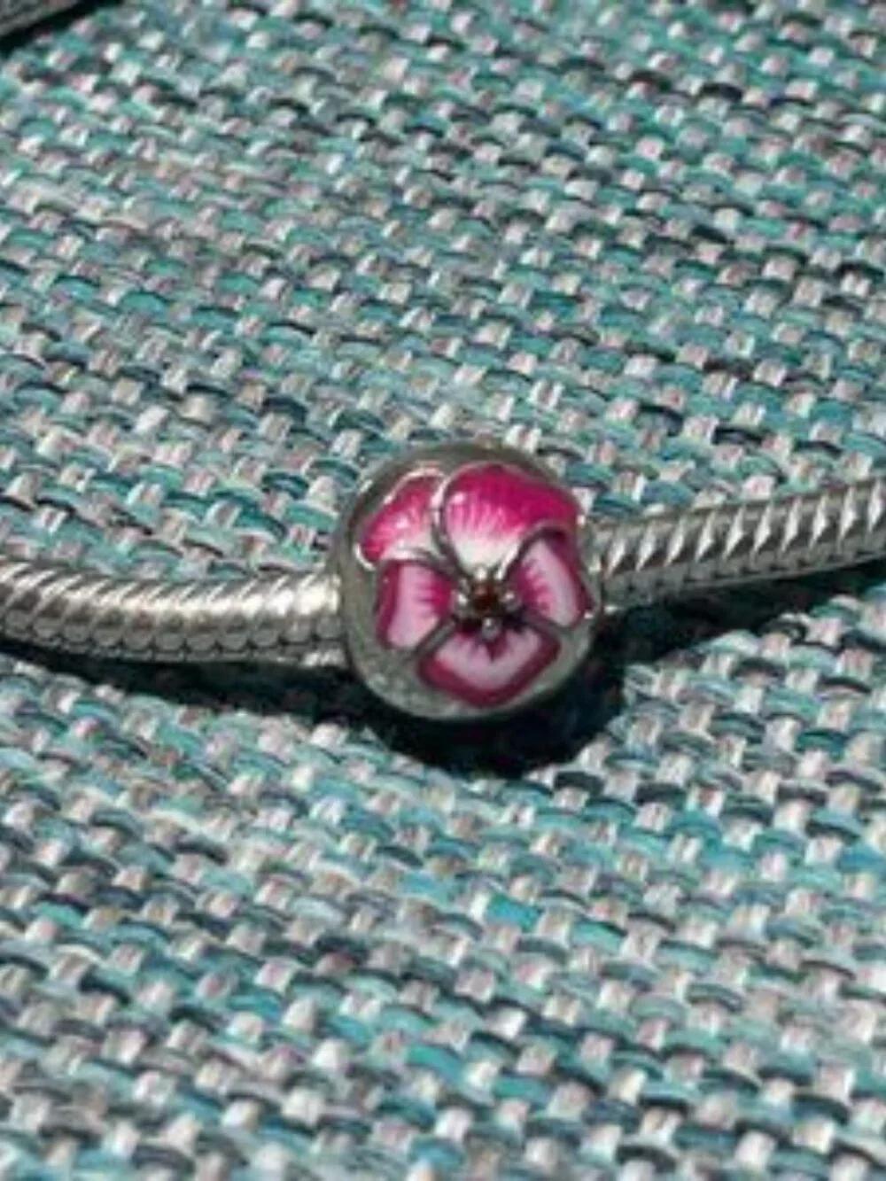 Pandora pansy clip charm
